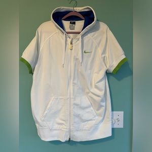 Nike short sleeve zip up, dri-fit hooded sweatshirt